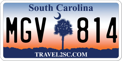 SC license plate MGV814
