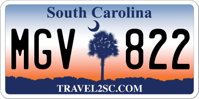 SC license plate MGV822