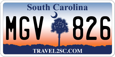 SC license plate MGV826