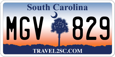 SC license plate MGV829