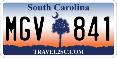 SC license plate MGV841