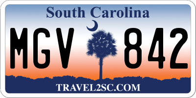 SC license plate MGV842