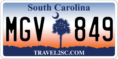 SC license plate MGV849