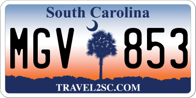 SC license plate MGV853