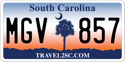 SC license plate MGV857