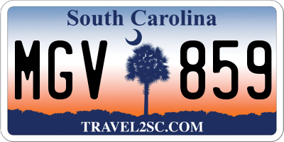 SC license plate MGV859