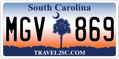SC license plate MGV869