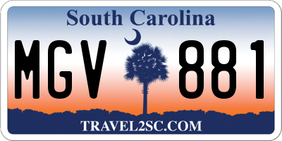 SC license plate MGV881