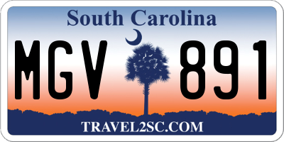 SC license plate MGV891