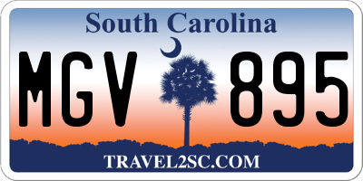SC license plate MGV895