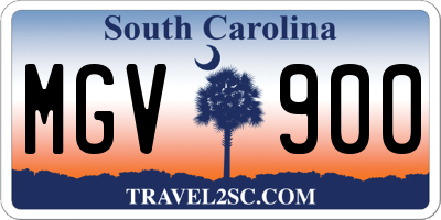 SC license plate MGV900