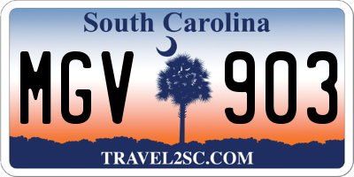 SC license plate MGV903