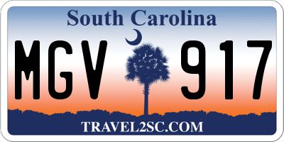 SC license plate MGV917