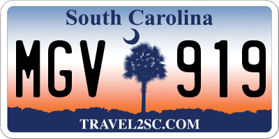 SC license plate MGV919