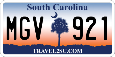 SC license plate MGV921