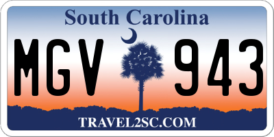 SC license plate MGV943