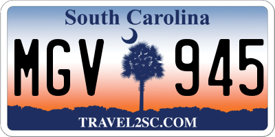 SC license plate MGV945