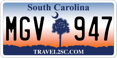 SC license plate MGV947