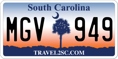 SC license plate MGV949