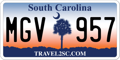 SC license plate MGV957