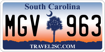 SC license plate MGV963