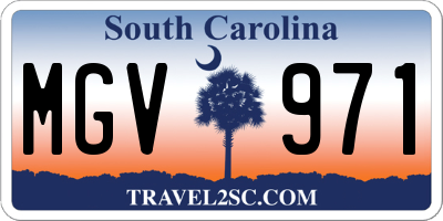 SC license plate MGV971