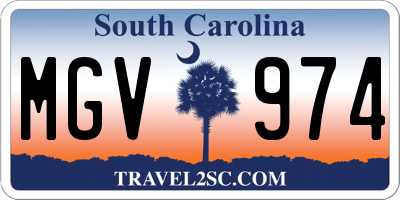 SC license plate MGV974