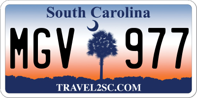 SC license plate MGV977