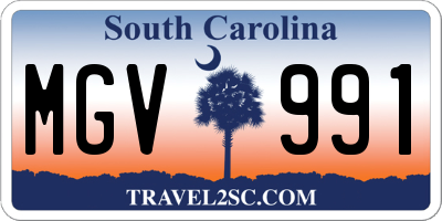 SC license plate MGV991