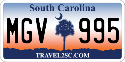 SC license plate MGV995