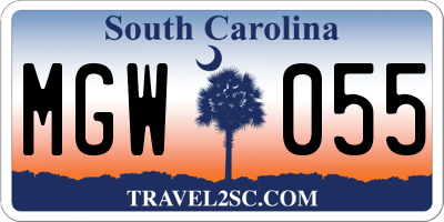 SC license plate MGW055