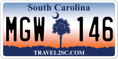 SC license plate MGW146