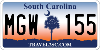 SC license plate MGW155