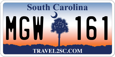 SC license plate MGW161