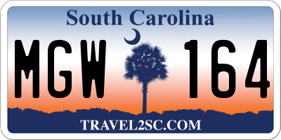 SC license plate MGW164