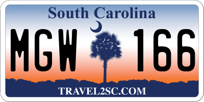 SC license plate MGW166