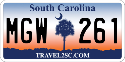 SC license plate MGW261
