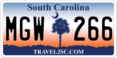 SC license plate MGW266