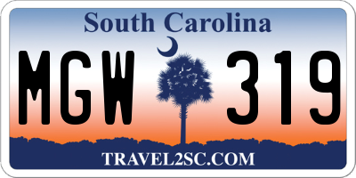 SC license plate MGW319