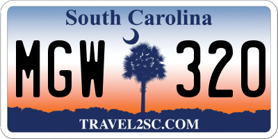 SC license plate MGW320