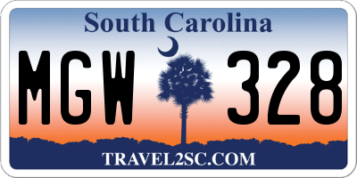 SC license plate MGW328