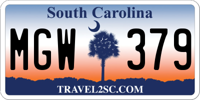 SC license plate MGW379