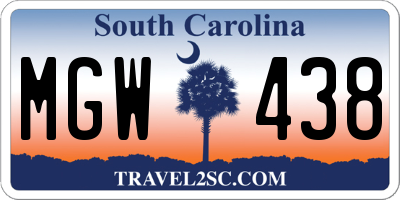 SC license plate MGW438