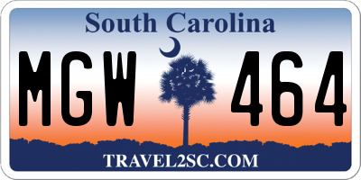 SC license plate MGW464