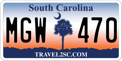 SC license plate MGW470