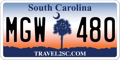 SC license plate MGW480