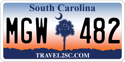 SC license plate MGW482