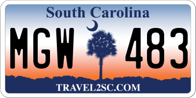 SC license plate MGW483