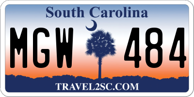 SC license plate MGW484