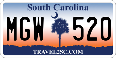 SC license plate MGW520